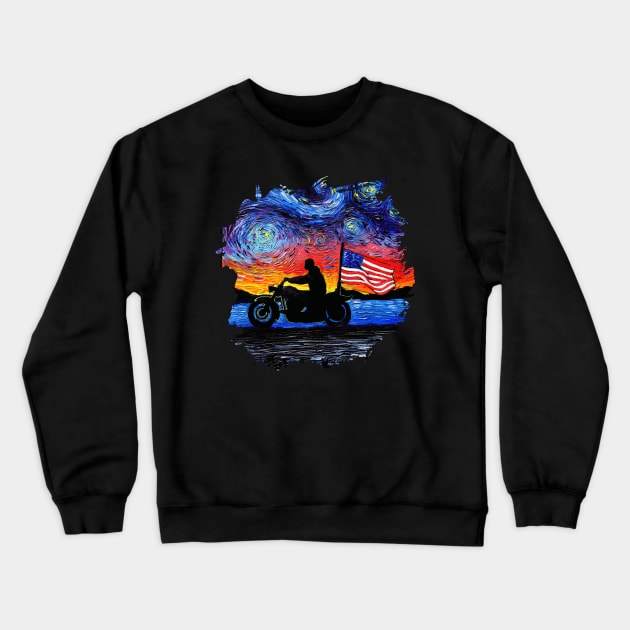 Easy Rider with border Crewneck Sweatshirt by sagittariusgallery